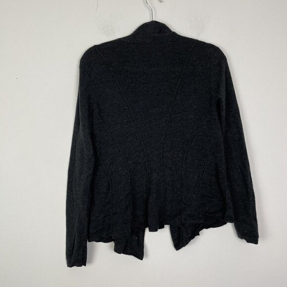 Eileen Fisher Dark Gray Merino Wool Long Sleeve Cardigan Size XS *small Hole* - Picture 5 of 7